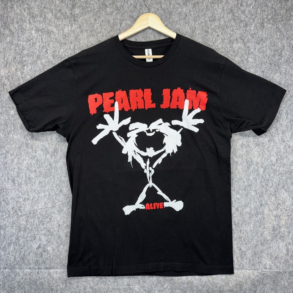 Pearl Jam Jeremy Stickman Alive Band T-Shirt Men's Large Black Double‎ Sided Y2K